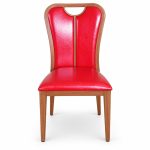 JYX-115 Red Decorative High-Back Dining Chair front view