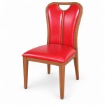 JYX-115 Red Decorative High-Back Dining Chair left 45-degree view