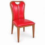JYX-115 Red Decorative High-Back Dining Chair right 45-degree view