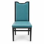 JYX-116 Teal High-Back Upholstered Dining Chair front view
