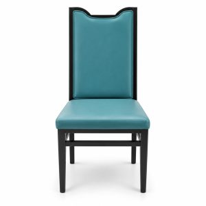 JYX-116 Teal High-Back Upholstered Dining Chair front view