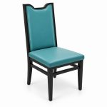 JYX-116 Teal High-Back Upholstered Dining Chair right 45-degree view