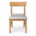 JYX-117 Gray Seat Wood-Look Dining Chair front view