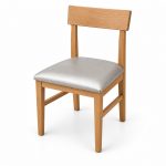 JYX-117 Gray Seat Wood-Look Dining Chair left 45-degree view