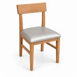 JYX-117 Gray Seat Wood-Look Dining Chair right 45-degree view
