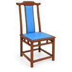 JYX-121 Blue Seat Traditional-Style Dining Chair right 45-degree view