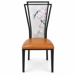 JYX-122 Floral-Panel Decorative Dining Chair front view
