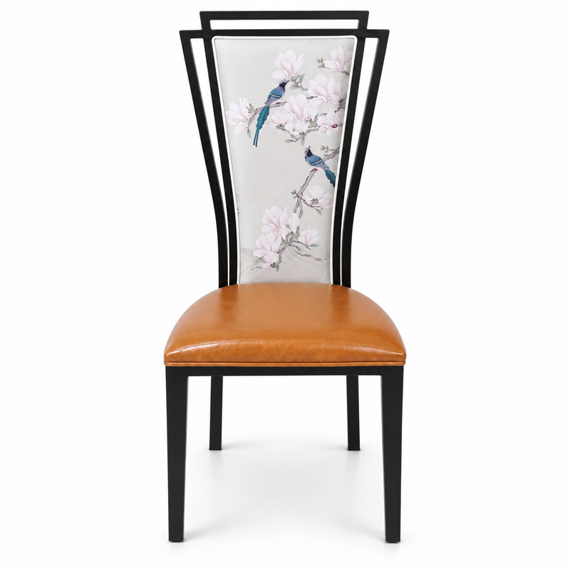 JYX-122 Floral-Panel Decorative Dining Chair