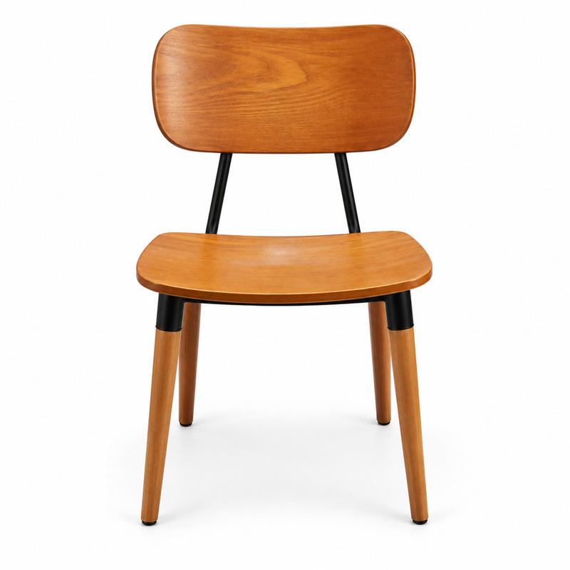 JYX-125 Brown Curved-Back Dining Chair
