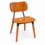 JYX-125 Brown Curved-Back Dining Chair right 45-degree view