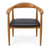 JYX-126 Black Seat Curved-Frame Dining Armchair