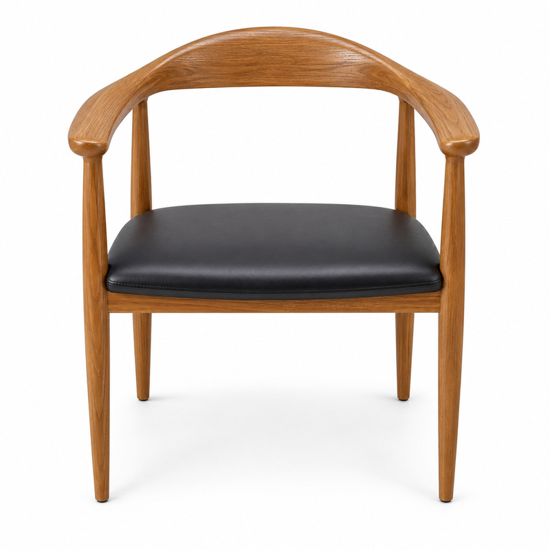 JYX-126 Black Seat Curved-Frame Dining Armchair