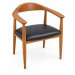 JYX-126 Black Seat Curved-Frame Dining Armchair right 45-degree view