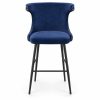 JYX-131 Blue Wingback Upholstered Bar Stool
