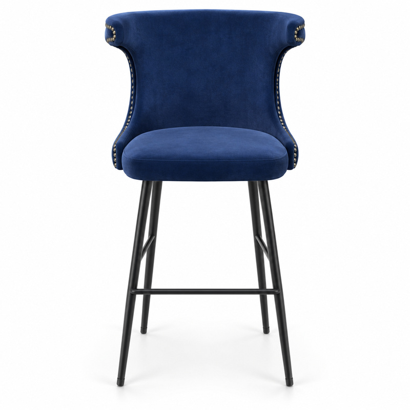 JYX-131 Blue Wingback Upholstered Bar Stool