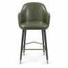 JYX-133 Olive Green Curved-Back Bar Stool