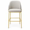 JYX-135 Gray Upholstered Gold-Frame Bar Stool