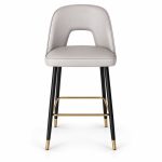 JYX-139 White Open-Back Upholstered Bar Stool front view