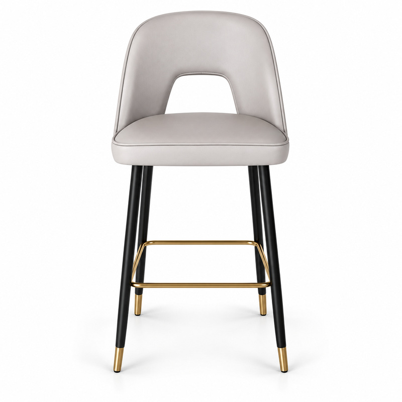 JYX-139 White Open-Back Upholstered Bar Stool