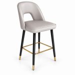 JYX-139 White Open-Back Upholstered Bar Stool right 45-degree view