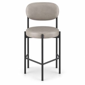 Gray Open-Back Bar Stool
