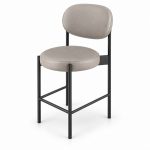 JYX-148 Gray Open-Back Bar Stool left 45-degree view
