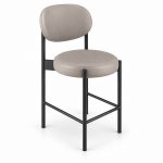 JYX-148 Gray Open-Back Bar Stool right 45-degree view