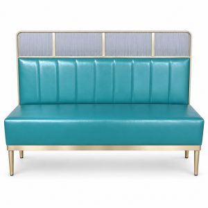 Teal Channel-Back Banquette Bench