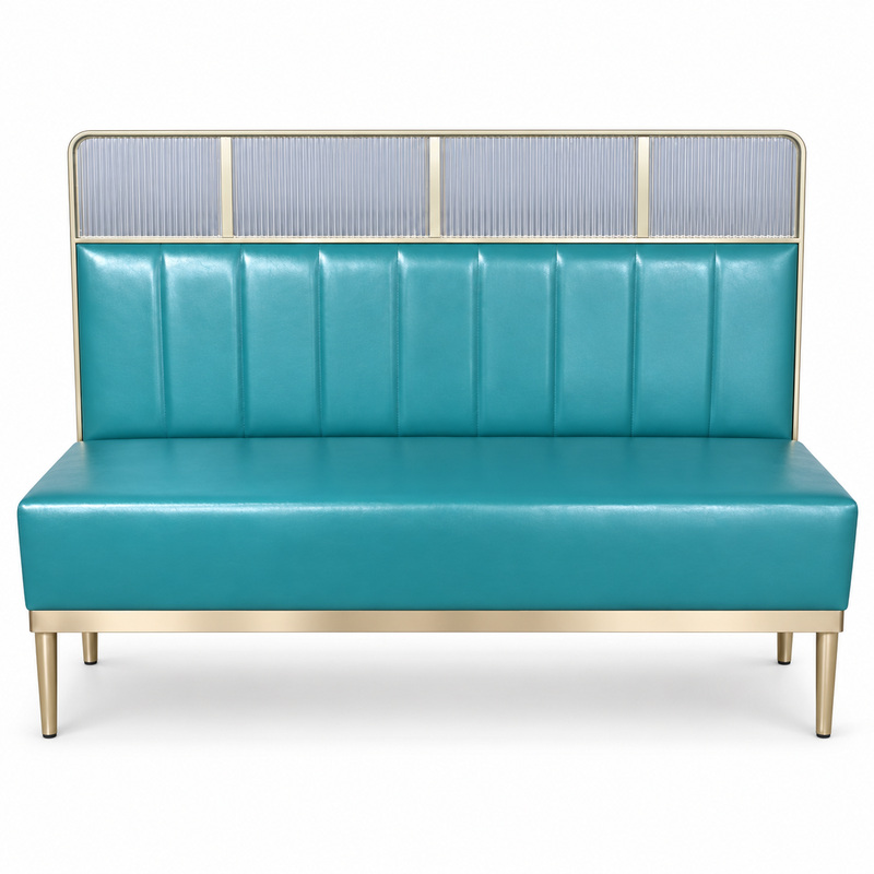 JYX-150 Teal Channel-Back Banquette Bench