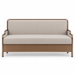 JYX-153 Cream Upholstered Two-Seat Bench front view