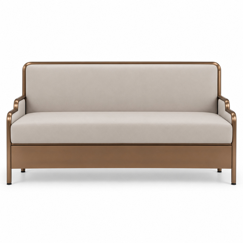 JYX-153 Cream Upholstered Two-Seat Bench
