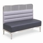 JYX-156 Gray Channel-Back Banquette Bench right 45-degree view
