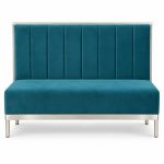 JYX-157 Teal Vertical-Channel Banquette Bench front view