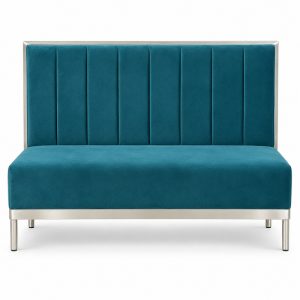 Teal Vertical-Channel Banquette Bench