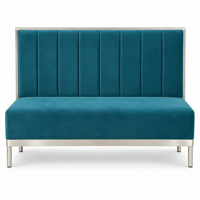 JYX-157 Teal Vertical-Channel Banquette Bench
