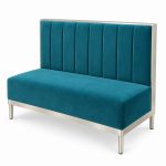 JYX-157 Teal Vertical-Channel Banquette Bench left 45-degree view