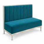 JYX-157 Teal Vertical-Channel Banquette Bench right 45-degree view