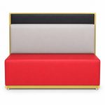 JYX-158 Red and Gray Color-Block Banquette Bench front view