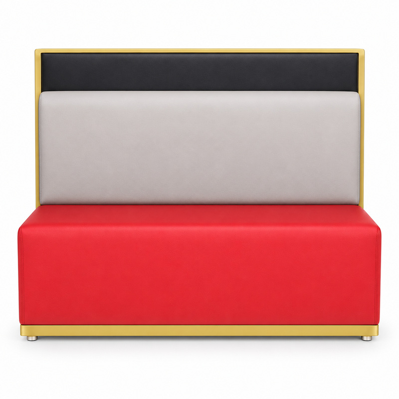 JYX-158 Red and Gray Color-Block Banquette Bench