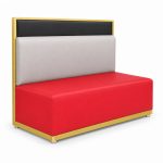 JYX-158 Red and Gray Color-Block Banquette Bench right 45-degree view