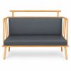 JYX-159 Black Cushioned Gold-Frame Two-Seat Bench