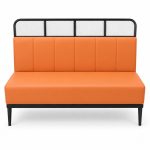 JYX-160 Orange Channel-Back Banquette Bench front view