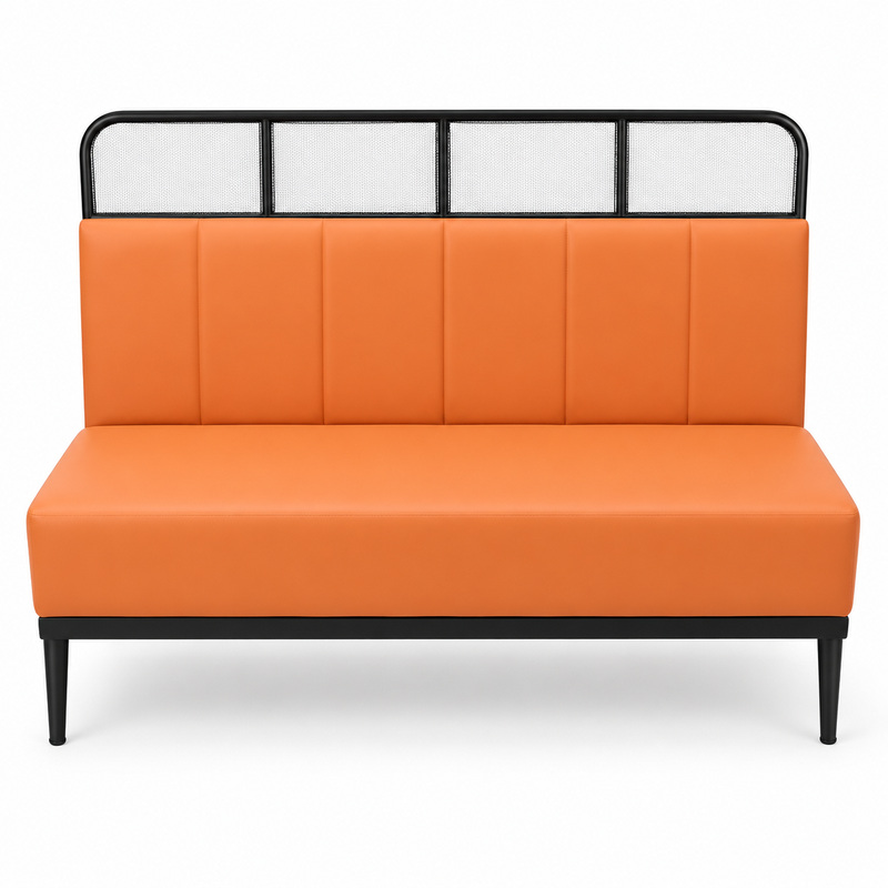JYX-160 Orange Channel-Back Banquette Bench