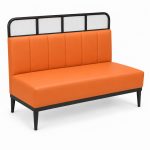 JYX-160 Orange Channel-Back Banquette Bench right 45-degree view