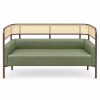 JYX-163 Green Cane-Trimmed Commercial Sofa