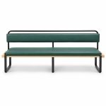 JYX-165 Green Dual-Level Upholstered Bench front view