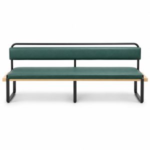 Green Dual-Level Upholstered Bench
