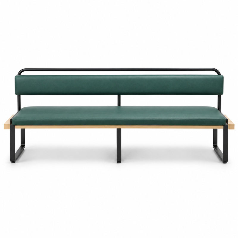 JYX-165 Green Dual-Level Upholstered Bench