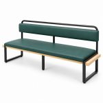 JYX-165 Green Dual-Level Upholstered Bench left 45-degree view