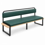 JYX-165 Green Dual-Level Upholstered Bench right 45-degree view